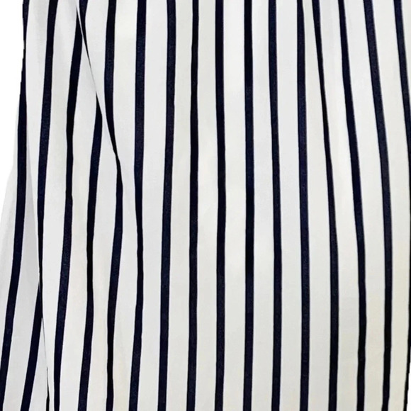 J. Crew Dress Halter Striped Ruffle Mini Navy White Size XS NWT - Picture 7 of 8